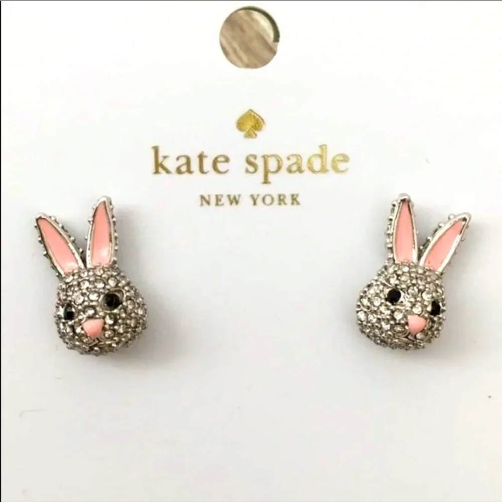 Kate Spade Make Magic Rabbit 🐰 Studs - Picture 1 of 7